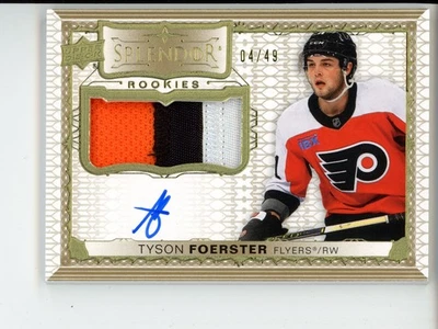 2023-24 UD The Cup Splendor Gold Rookie Patch Auto /49 Tyson Foerster - Image 1 of 2