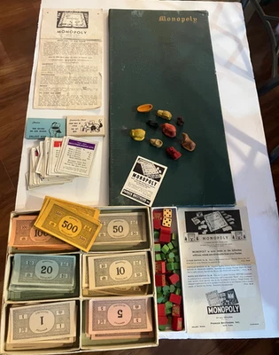 Vintage Monopoly Board Game Vintage Parker Brothers With Composite Pawns - Image 1 of 4