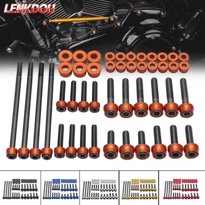 Stainless Engine Bolt Screw w/ Covers Kit For Harley Touring Street Glide 07-16 - Image 1 of 4