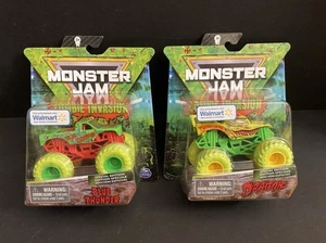 Lot Of 2  Zombie Invasion Monster Jam Walmart Exclusive Dragon & Blue Thunder ! - Picture 1 of 9