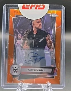2025 Topps Chrome WWE Base Variation Orange Refractor Auto Damian Priest #05/25 - Picture 1 of 2