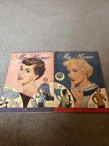 My Home Vintage Damen Zeitschrift Strickmuster Nähen X2 1955 - Bild 1 von 5