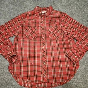 Xirena Shirt Womens Small Red Plaid Flannel Pearl Snap Rodeo Camping Hiking - Picture 1 of 14