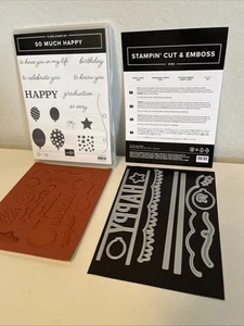 Stampin Up So Much Happy Bundle-Happy Dies-Lot-Cards-Birthday-Balloons-Stars - Picture 1 of 6