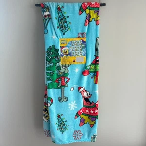 New Spongebob Squarepants Christmas Throw Blanket 50x70 Mr Krabs Gary Squidward - Picture 1 of 3