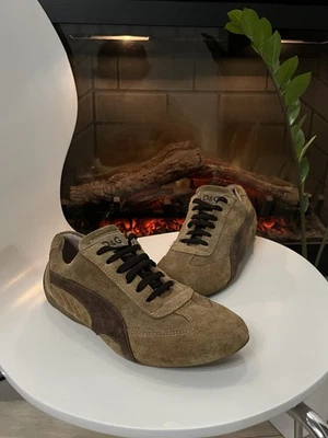 🔥RARE Dolce & Gabbana 90 年代棕色麂皮绒复古运动鞋 Speed Cat Puma Vibe — 第 1/4 张图片