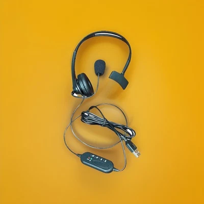 Corded USB-A Mono Headset with In-line Mic and Volume Control - Image 1 of 3