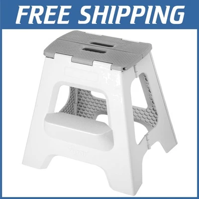 Foldable Step Stool 2-Step Lightweight Gray - Image 1 of 4