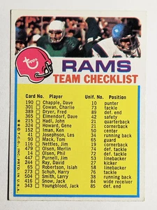 1973 Topps Team Checklists #13 Los Angeles Rams (EX) - Picture 1 of 2