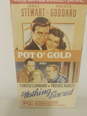 Vintage VHS In Wrapper Movie Double Feature Pot O Gold And Nothing Sacred - Image 1 of 4