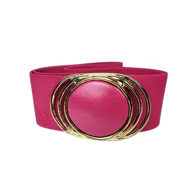 Vintage 80s Waist Belt Womens Pink Gold Barbie Twee Retro Glam Preppy Royalty - Image 1 of 4