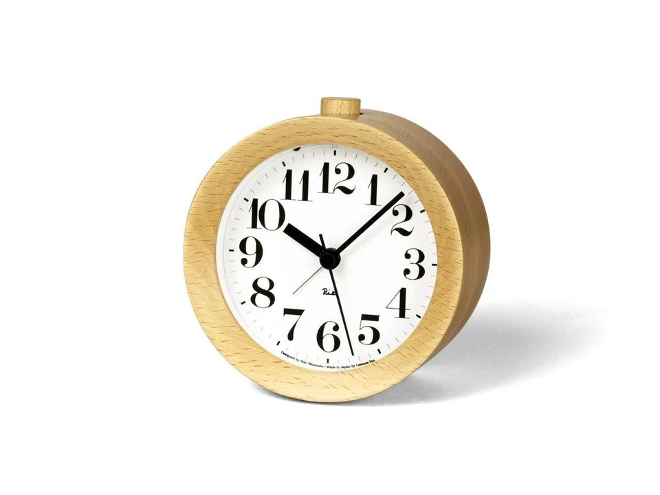 Lemnos RIKI ALARM CLOCK Alarm Clock Natural WR09-15NT Table Clock New - Image 1 of 1