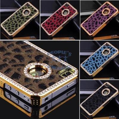 New Cristal Diamond Leopard design hard back case cover For Apple iPhone 4S 4G 4 - Image 1 of 2