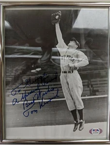Tommy Henrich autographed 8" x 10" B&W PSA/DNA COA N.Y. Yankees Framed - Picture 1 of 5
