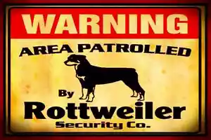 *WARNING ROTTWEILER!* AREA PATROLLED KEEP OUT USA MADE METAL SIGN 8X12 DOG HOUSE - Picture 1 of 1