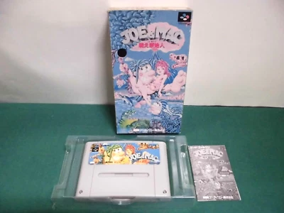 SNES -- JOE & MAC TATAKAE GINSHIJIN -- Boxed. Super famicom. Japan game. 12007 - Image 1 of 4