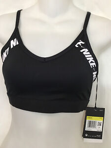 Nike Sports Indy Light Support Bra Black And White Training Mesh Back Nwt Size S