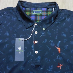 WILLIAM MURRAY Mens 3XL XXXL POLO SHIRT GARNISH COCKTAIL VODKA NAVY BLUE - Picture 1 of 14