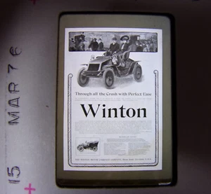 1903 Winton Vintage 35MM Slide Pubblicità Pubblicità Automobile Promo - Foto 1 di 3