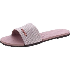 Havaianas Womens Gray Casual Flat Slip On Slide Sandals 11/12 BHFO 9904 - Picture 1 of 3