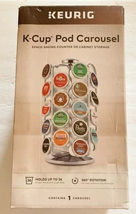 Keurig Metal 36 K-Cup Pod Carousel -Chrome Finish -Rotates 360° 4 Easy Access - Picture 1 of 5