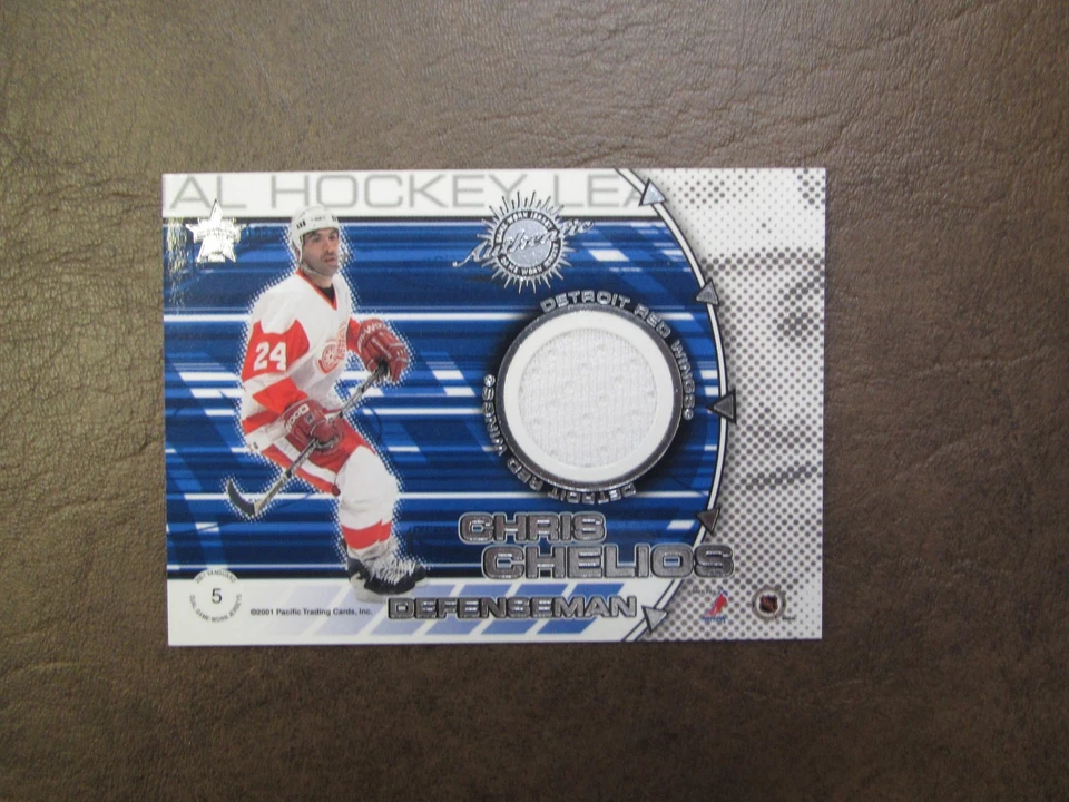 2000 01 Vanguard Chris Chelios   Brendan Shanahan dual jersey card Red Wings gu - Image 1 of 1