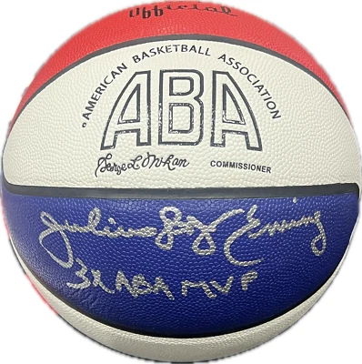 Julius Dr. J Erving Signed Autographed ABA Basketball JSA Authen 3x ABA MVP - Image 1 of 4