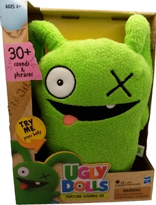 Ugly Dolls Feature Sounds Ox Plush Stuffed Toy 30+ Sounds & Phrases Green Hasbro - Picture 1 of 9