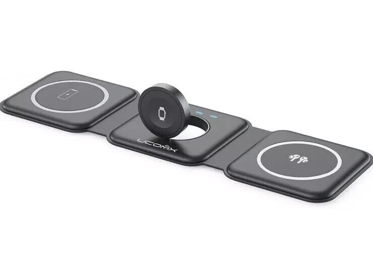 3合1便携式磁性无线充电器适用于iPhone/iWatch /AirPods 2,3,Pro — 第 1/4 张图片