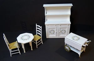 SUPER Dollhouse Miniature Furniture Kitchen Set 5 Pcs Signed Joab Cupboard 1980s - Picture 1 of 8