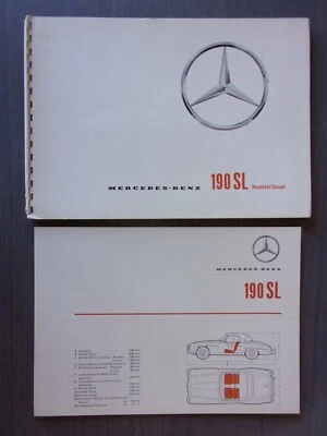 Mercedes Benz 190 SL CUPÉ Y ROADSTER 1959 original alemán MKT folleto encuadernado en espiral Foto 1 de 4