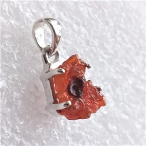 RARITÄT ECHTER NATUR FEUEROPAL Mexiko Anhänger 925 Silber Rohstein 18x9mm - Bild 1 von 3