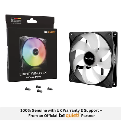 be quiet! Light Wings LX 140mm PWM Fan | RGB Silent Cooling | UK Partner - Image 1 of 4