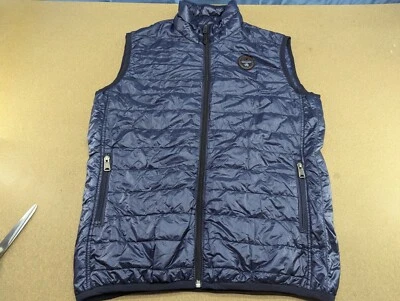 Napapijri Gilet Womens Size M Blue Puffer Quilted Vest Jacket Insulated Slim Fit - Image 1 of 4
