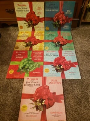 MERRY CHRISTMAS FIRESTONE Your Holiday Favorite’s Volume 1 - 7 Vinyl Record Lot - Image 1 of 4