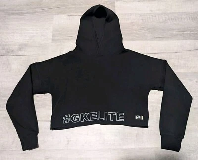 Sudadera con capucha recortada para mujer GK Elite #GKELITE talla mediana M negra Foto 1 de 4