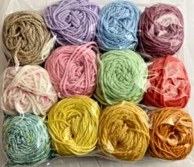 Scrap Yarn Granny Square Plastic Canvas Afghan Craft 12 Balls 7.3 oz Total - Image 1 of 3