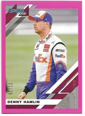 Denny Hamlin 2020 Panini Donruss NASCAR Pink /25 - Image 1 of 2