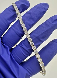 Beautiful 925 Sterling Silver Gold Plated CZ Bolo Adjustable Tennis Bracelet - Picture 1 of 20