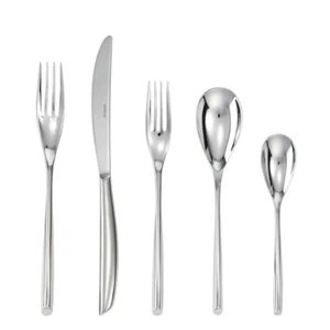 SAMBONET  , ITALY   "BAMBOO"  18/10 STAINLESS STEEL FLATWARE 5 PIECE SETTING - Picture 1 of 6