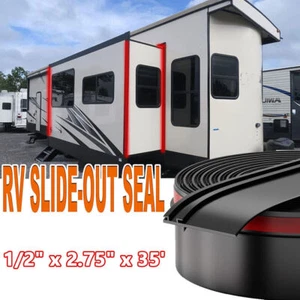 RV Slide Out Seal Black Rubber 1/2" x 2.75" x 35' Replacement Weather Stripping - Imagen 1 de 12