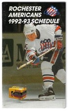 1992-93 Rochester Americans AHL Hockey Schedule !!! Kodak