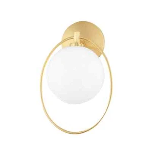 Mitzi Babette H493101-AGB Wall Sconce Aged Brass Light by Hudson Valley - Picture 1 of 7
