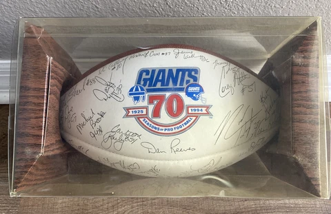 WILSON NFL NEW YORK GIANTS 70 SEASONS OF PRO FOOTBALL 1925-1994 LASER SIGNED Cover