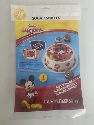 Disney Mickey Mouse Comestible 8” Decoración de Pasteles Cumpleaños Hoja de Azúcar Foto 1 de 2