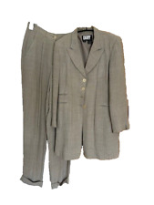 DKNY Vintage Linen Blend Trouser Suit Size UK 10, Beige