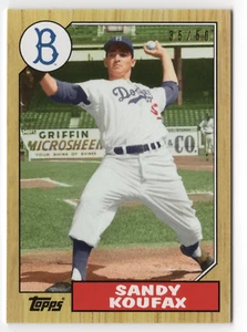 Sandy Koufax 2020 Topps Transcendent Through The Years VIP Party Card 1987 /50 - Picture 1 of 2