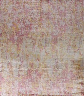Abstract Indien Area Rug 11x11 Square Wool Hand-knotted Modern Carpet - Image 1 of 4