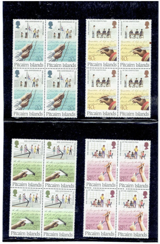 PITCAIRN ISLANDS 1988 Constitution (Block of 4) CV $13.40 - Image 1 of 1