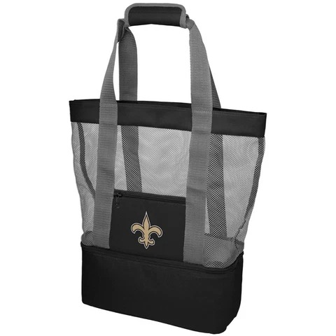 NFL New Orleans Saints 2-in-1 Tote & Cooler Beach Bag - Black / Grey / Yellow Cover